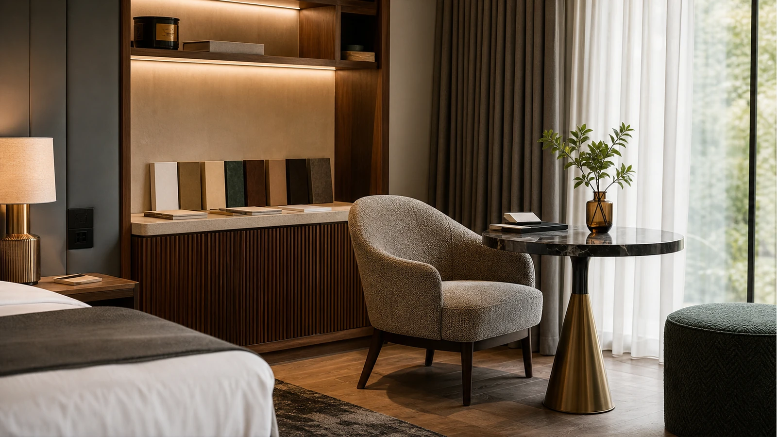 Professionelles redaktionelles Titelbild zum Beitrag: Boutiquehotel-Möbel: Die Symbiose aus individueller Ästhetik und objektfähiger Serienfertigung